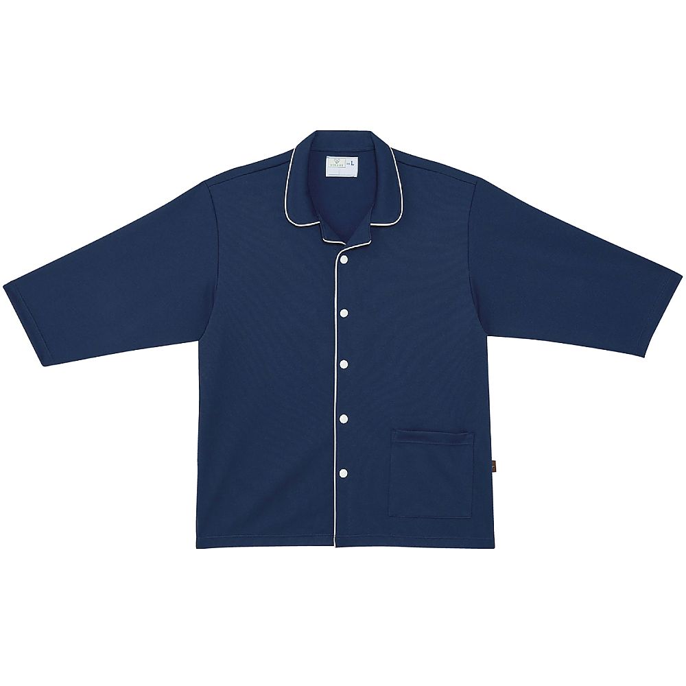 KIRAKU（トンボ） 前開きシャツ ネイビー L（身丈71cm） CV206-88 L 1枚（ご注文単位1枚）【直送品】
