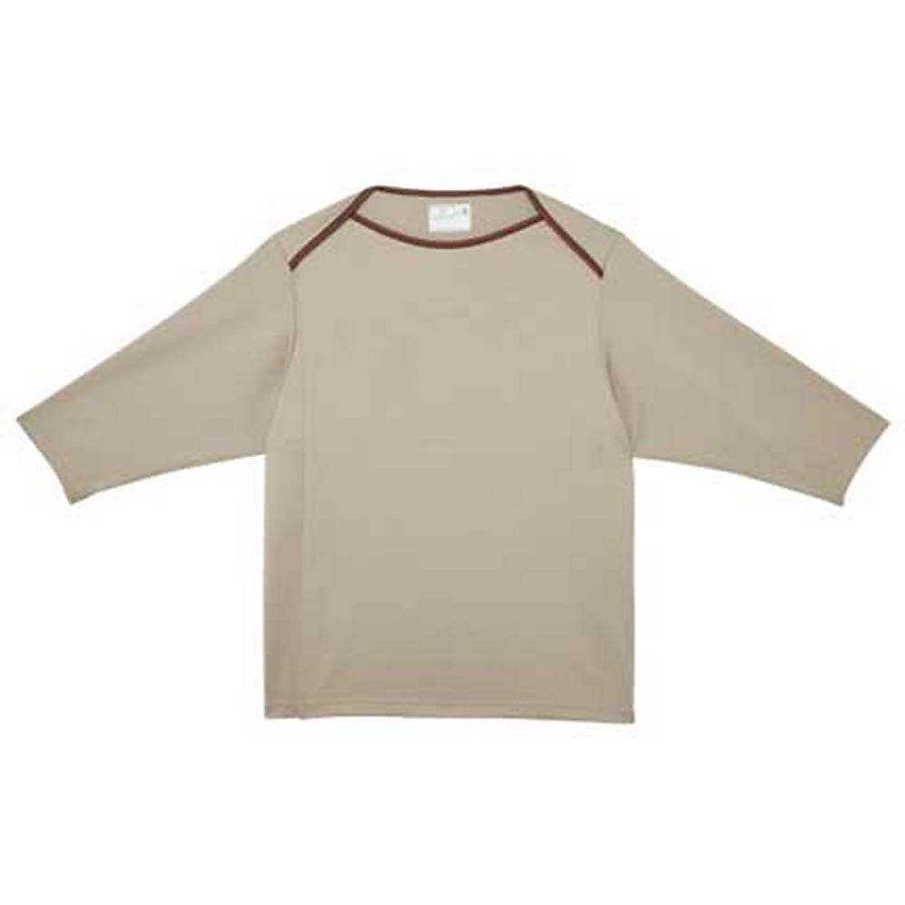 KIRAKU（トンボ） 前開き検診用シャツ ライトブラウン L（身丈71cm） CR845-28 L 1枚（ご注文単位1枚）【直送品】