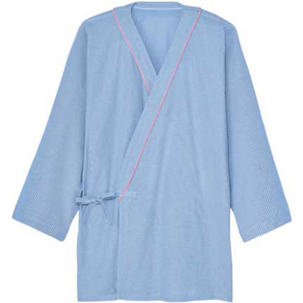 KIRAKU(トンボ) ニット患者衣 甚平 ブルー M 1ケース(10枚入) CV012-75 M 1ケース(ご注文単位1ケース)【直送品】