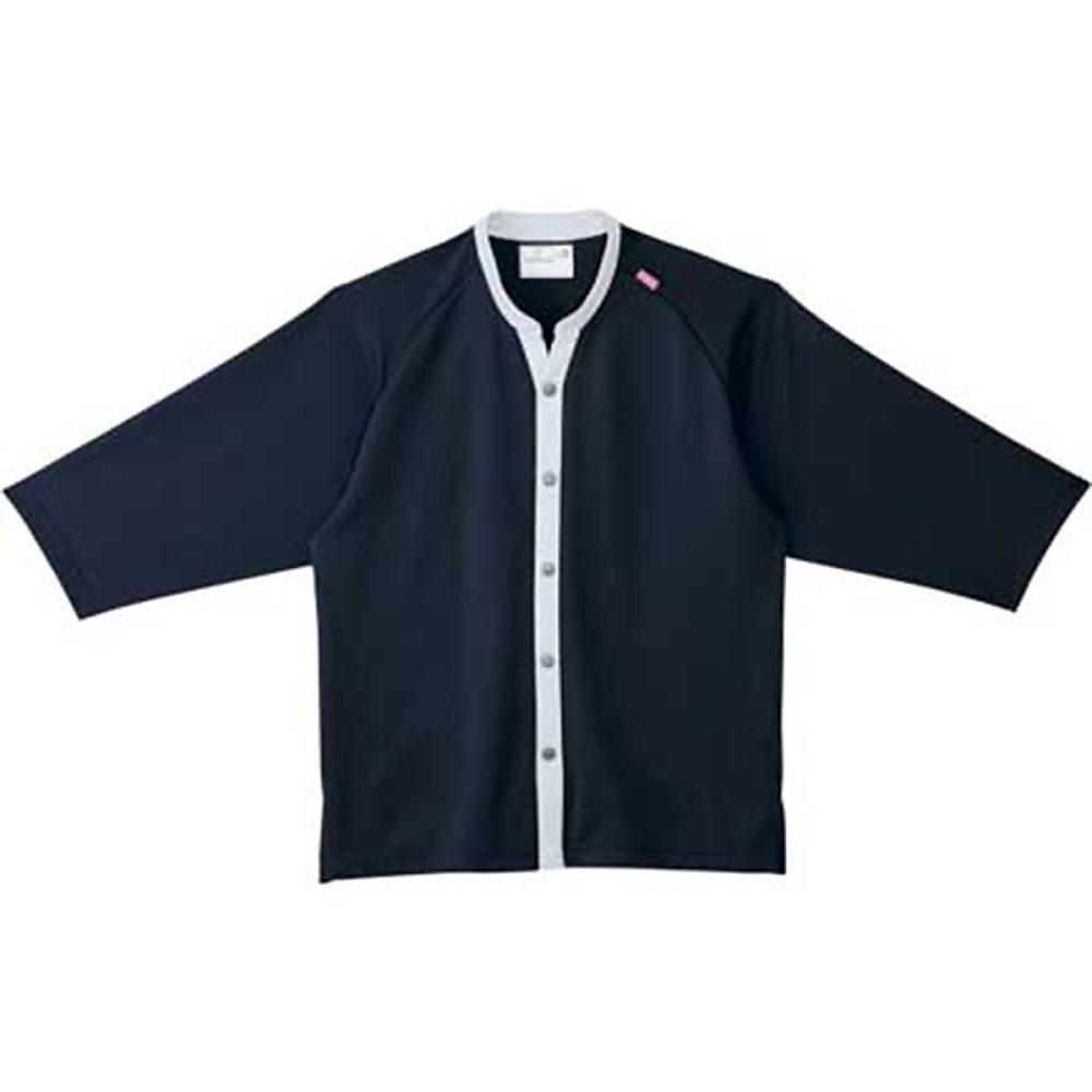 KIRAKU（トンボ） 前開きシャツ ネイビー LL（身丈74cm） CR801-88 LL 1枚（ご注文単位1枚）【直送品】