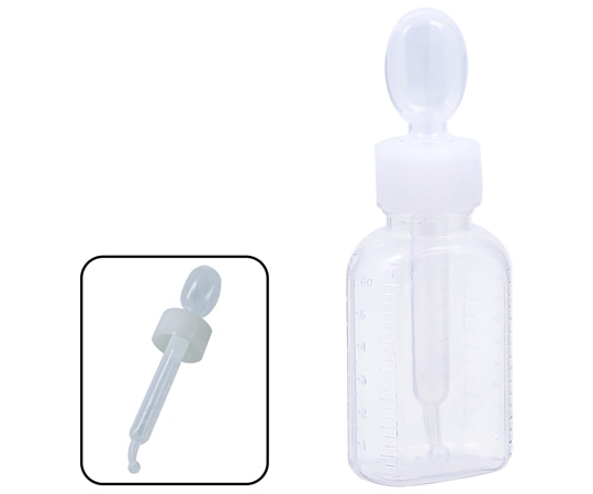 金鵄製作所 小判型投薬瓶 60mL スポイト付キャップ(ホワイト:白) 200本入 22010-001 1箱(ご注文単位1箱)【直送品】