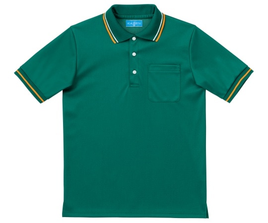 KAZEN ライン入りポロシャツ ディープグリーン L 236-12 L 1枚（ご注文単位1枚）【直送品】