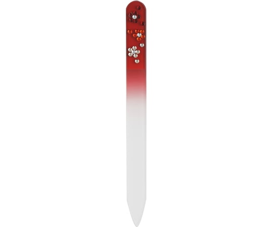 BISON スワロフスキー チェコ製ガラス爪ヤスリ 14cm 両面 赤  1個（ご注文単位1個）【直送品】