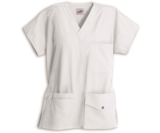 スクラブス スクラブス UNISEX 6ポケット スナップトップ ホワイト L Z1J15 1枚(ご注文単位1枚)【直送品】