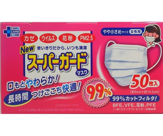 ティー・エイチ・ティー NEWスーパーガードマスク やや小さめ 1ケース(50枚/箱×36箱入) 1ケース(ご注文単位1ケース)【直送品】