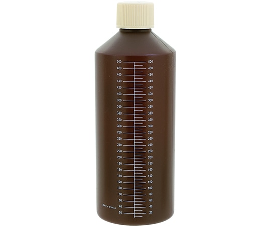 金鵄製作所 K茶投薬瓶 500mL セーフティキャップ 白色目盛 50本入 24360-084 1箱(ご注文単位1箱)【直送品】