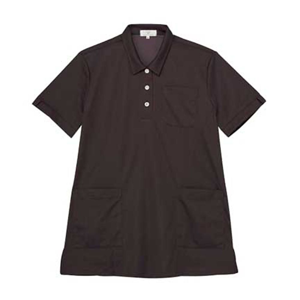 KIRAKU（トンボ） レディスチュニック ダークブラウン LL（身丈76cm） CR211-31 LL 1枚（ご注文単位1枚）【直送品】