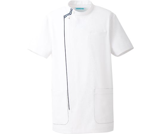 KAZEN メンズジャケット半袖 ホワイトxネイビー 4L 052-28 4L 1枚（ご注文単位1枚）【直送品】