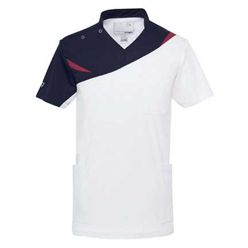 YONEX（トンボ） スクラブ ホワイト×バーガンディ LL（身丈74cm） CY801-01 LL 1枚（ご注文単位1枚）【直送品】