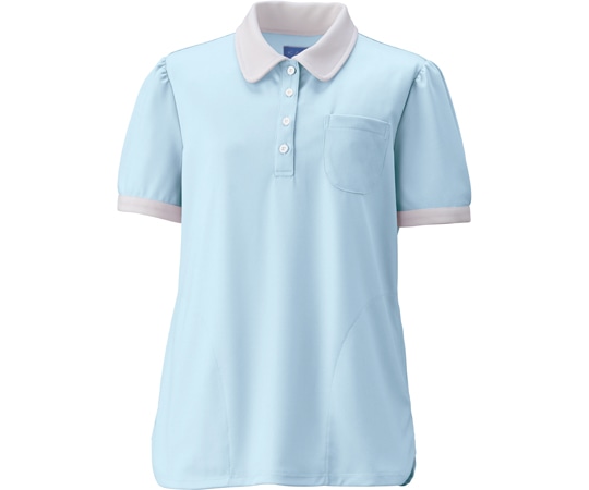KAZEN レディスニットシャツ アクア M KZN239-1 1枚（ご注文単位1枚）【直送品】