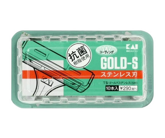 貝印カミソリ T型ゴールドステンレス(SM)10本 1パック(ご注文単位1パック)【直送品】