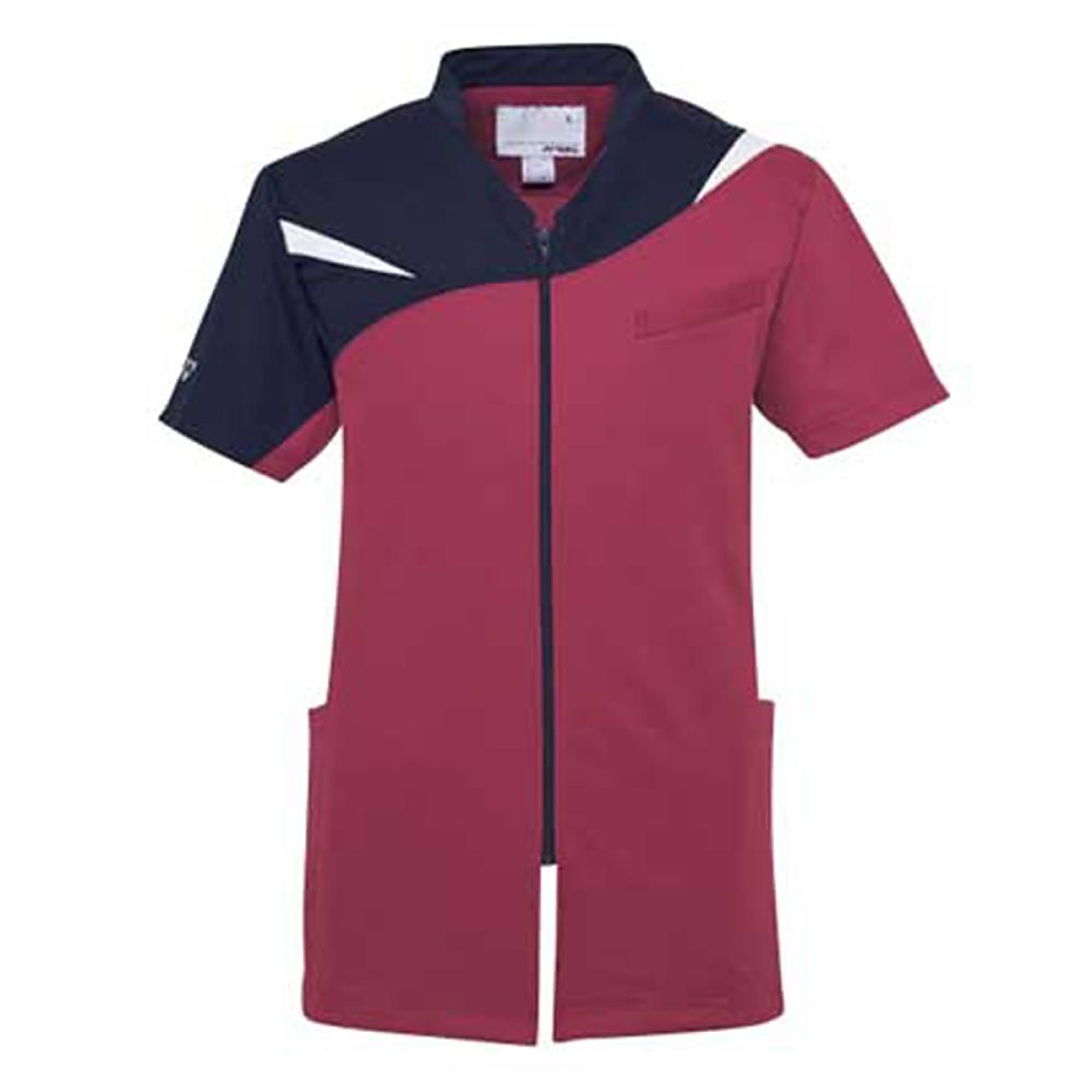 YONEX（トンボ） 前開きスクラブ バーガンディー BL（身丈74cm） CY831-15 BL 1枚（ご注文単位1枚）【直送品】