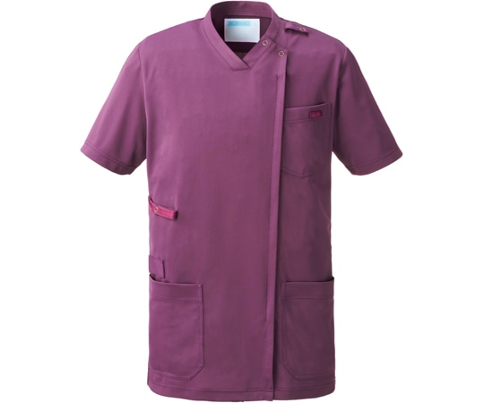 KAZEN スクラブジャケット男女半袖 ボルドー 5L KZN715-27 5L 1枚(ご注文単位1枚)【直送品】