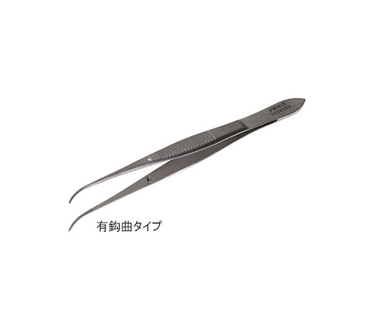 日本フリッツメディコ グレフェ デリケートピンセット 10cm 有鈎 曲 A360-4215 1本(ご注文単位1本)【直送品】