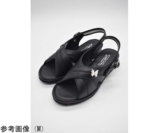 山一 消臭クロスサンダル ブラック LL 7602BKLL 1足（ご注文単位1足）【直送品】