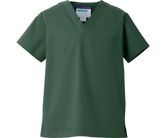 KAZEN スクラブ(男女兼用)グリーン LL REP136-22L 1枚(ご注文単位1枚)【直送品】