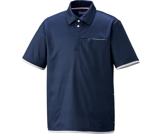 KAZEN ニットシャツ ネイビー SS KZN234-18 1枚（ご注文単位1枚）【直送品】