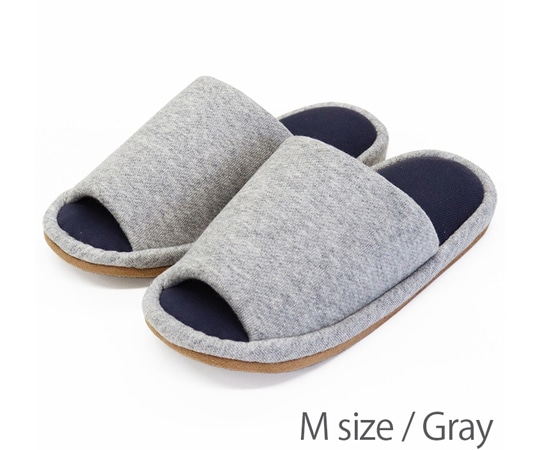 オクムラ クレンゼ 抗ウイルス 外縫いスリッパ グレー M 1足(ご注文単位1足)【直送品】