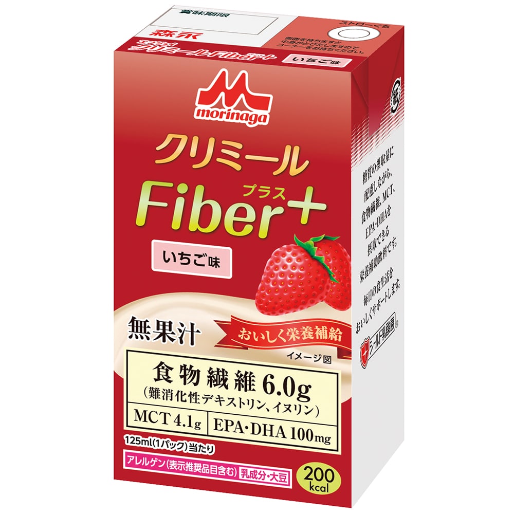森永乳業クリニコ エンジョイクリミール Fiber+(栄養補助食品) いちご味 1箱(24パック入) 1箱※軽 (ご注文単位1箱)【直送品】