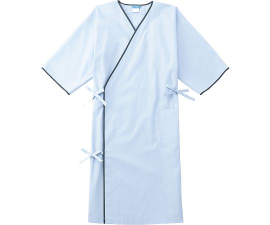 KAZEN 検診衣 サックス L 226-91 L 1枚（ご注文単位1枚）【直送品】