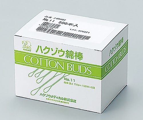 ハクゾウメディカル 未滅菌綿棒No.17 1箱（100本×20袋入） 1240007 1箱（ご注文単位1箱）【直送品】