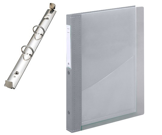 LIHITLAB カルテブック A4・2穴・クリヤー シルバー CYC4-2L-6 1冊(ご注文単位1冊)【直送品】