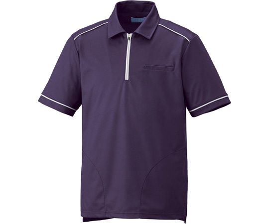 KAZEN ニットシャツ バイオレット M KZN235-27 1枚（ご注文単位1枚）【直送品】