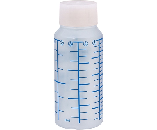 金鵄製作所 NK投薬瓶 60mL 青色目盛 ノーマルキャップ(ホワイト:白) 1箱(200本入) B0170-000WH 1箱(ご注文単位1箱)【直送品】