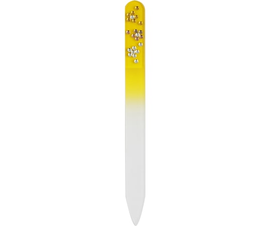 BISON スワロフスキー チェコ製ガラス爪ヤスリ 14cm 両面 黄 1個(ご注文単位1個)【直送品】