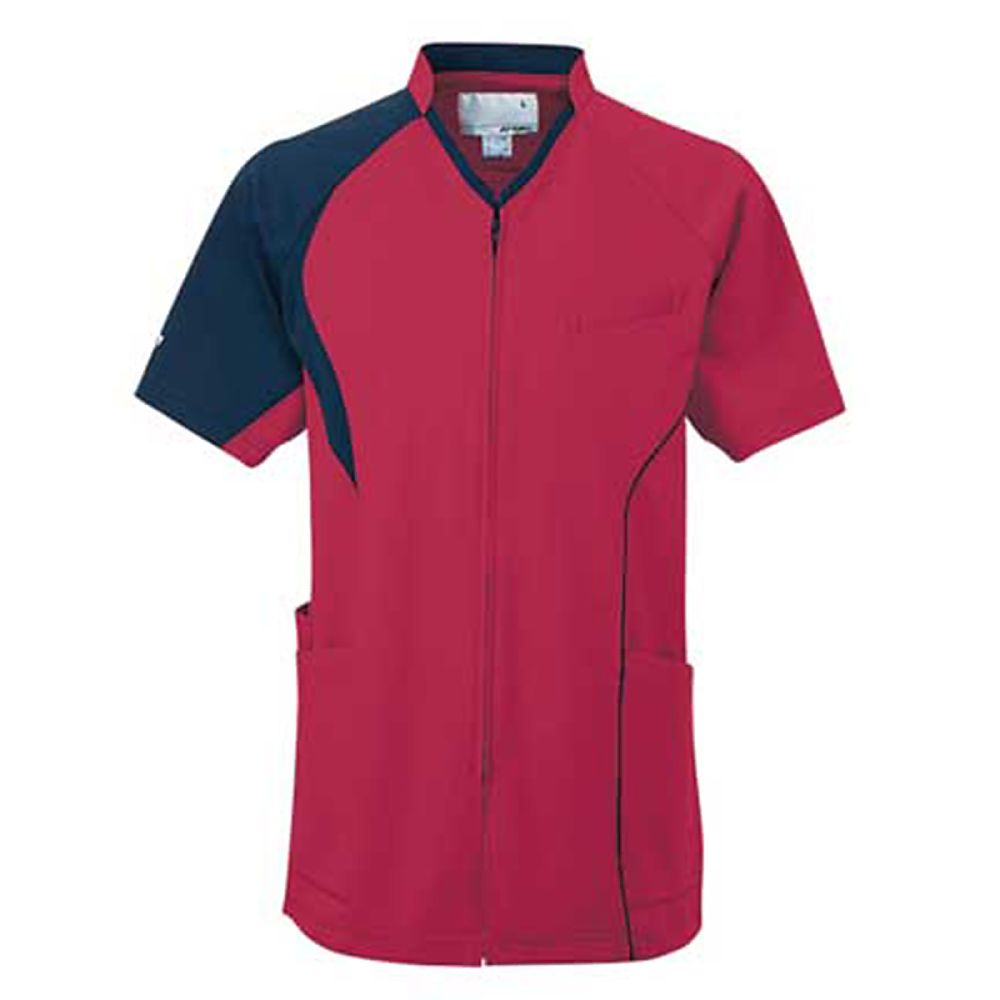 YONEX(トンボ) 前開きスクラブ バーガンディー L(身丈72cm) CY832-16 L 1枚(ご注文単位1枚)【直送品】