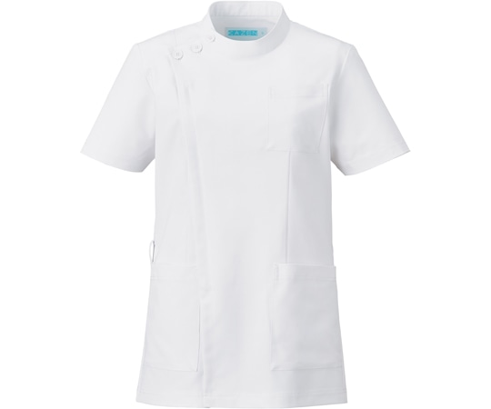 KAZEN ジャケット半袖男女兼用 ホワイト L 762-40 1枚(ご注文単位1枚)【直送品】
