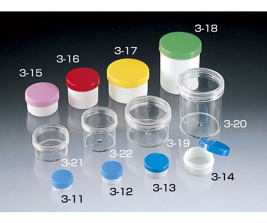 サンプラテック プラ壷 50mL(本体:白、蓋:青) 100本 01758 1箱(ご注文単位1箱)【直送品】