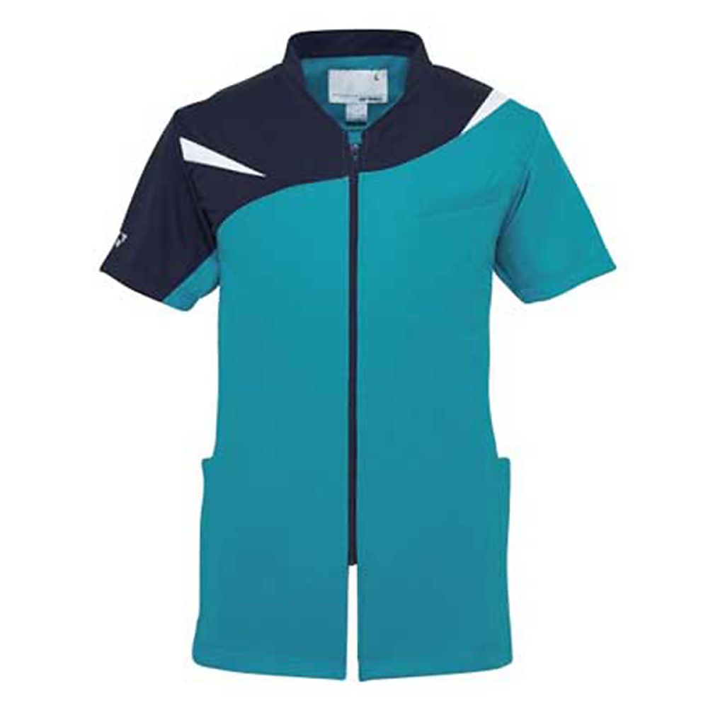 YONEX(トンボ) 前開きスクラブ ピーコックグリーン L(身丈72cm) CY831-46 L 1枚(ご注文単位1枚)【直送品】