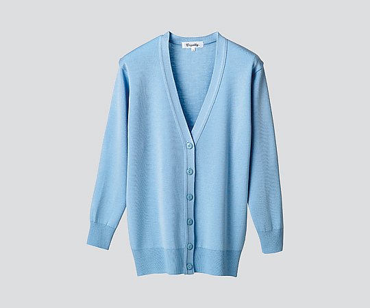 ディーフェイズ 抗ピル長袖ロングカーディガン サックス LL D-1002 1枚（ご注文単位1枚）【直送品】