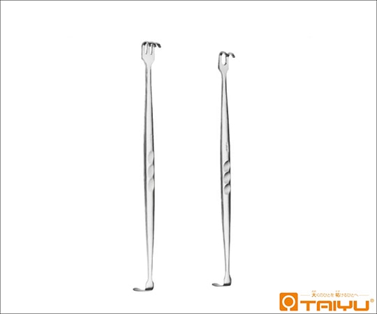 TAIYU(大祐医科工業) 指用扁平鈎×多爪鈎 幅7mm 深さ14×4爪 幅13mm鈍 全長16.5cm TY-354B 1本(ご注文単位1本)【直送品】