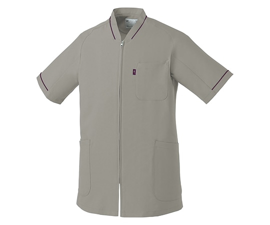 ミズノ(チトセ) 男女兼用前開きスクラブ グレー L MZ0150-C-9-L 1枚(ご注文単位1枚)【直送品】
