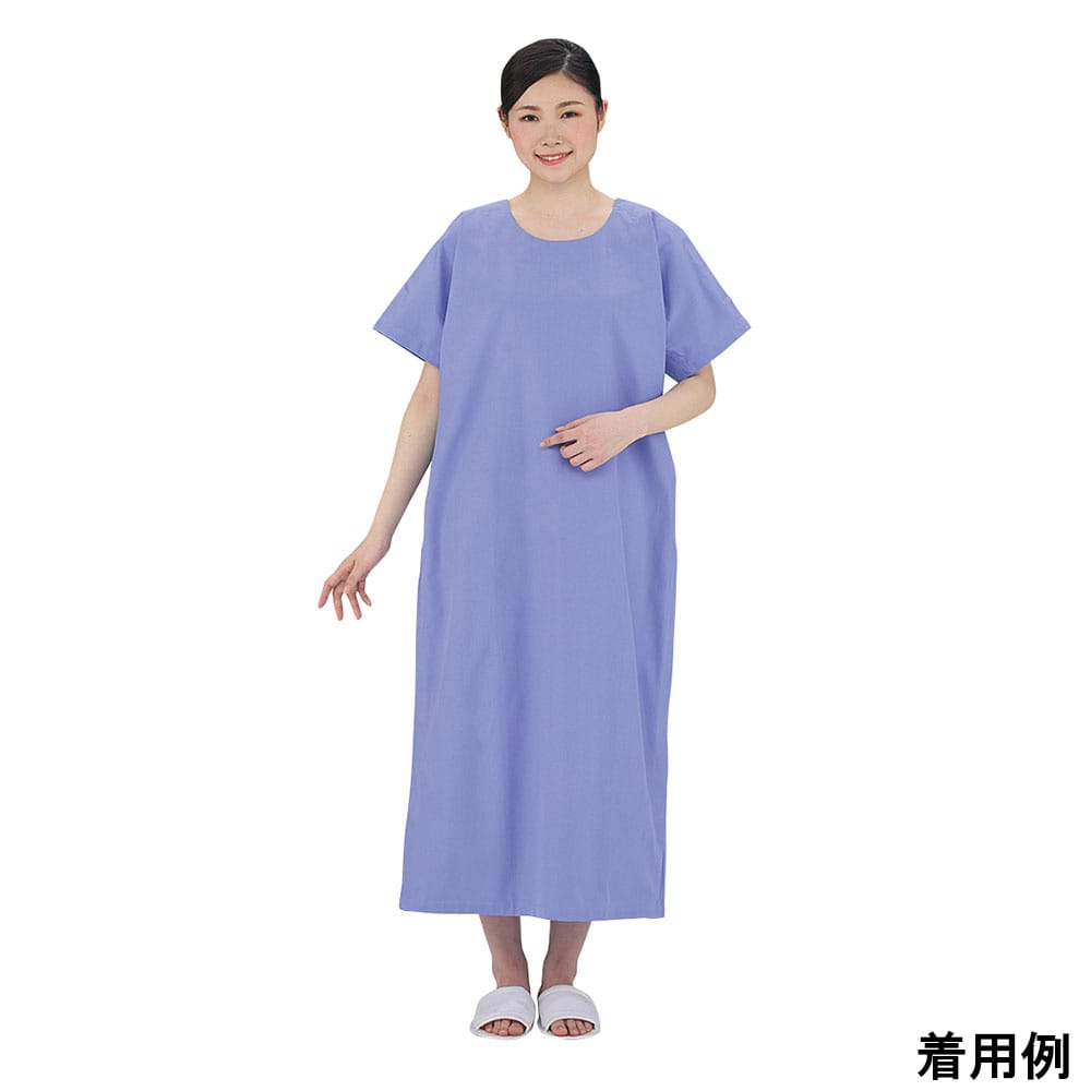 メディーズ マジックテープ患者衣（男女兼用） ブルー 3L M862155-006-3L 1枚（ご注文単位1枚）【直送品】