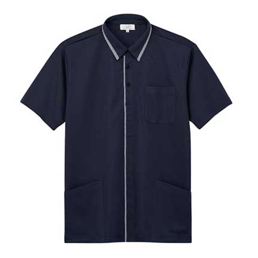 KIRAKU(トンボ) ニットシャツ ネイビー 4L(身丈80cm) CR212-88 4L 1枚(ご注文単位1枚)【直送品】