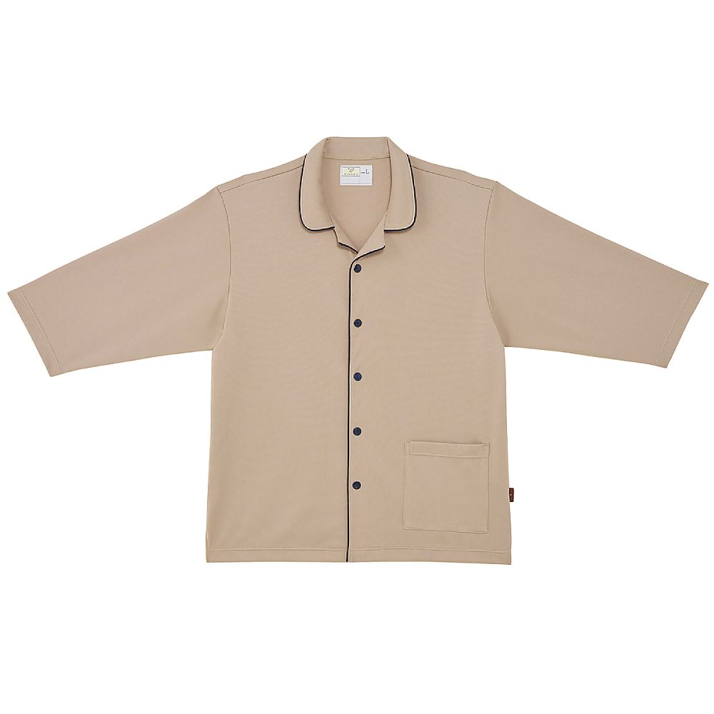 KIRAKU（トンボ） 前開きシャツ ライトブラウン LL（身丈74cm） CV206-28 LL 1枚（ご注文単位1枚）【直送品】