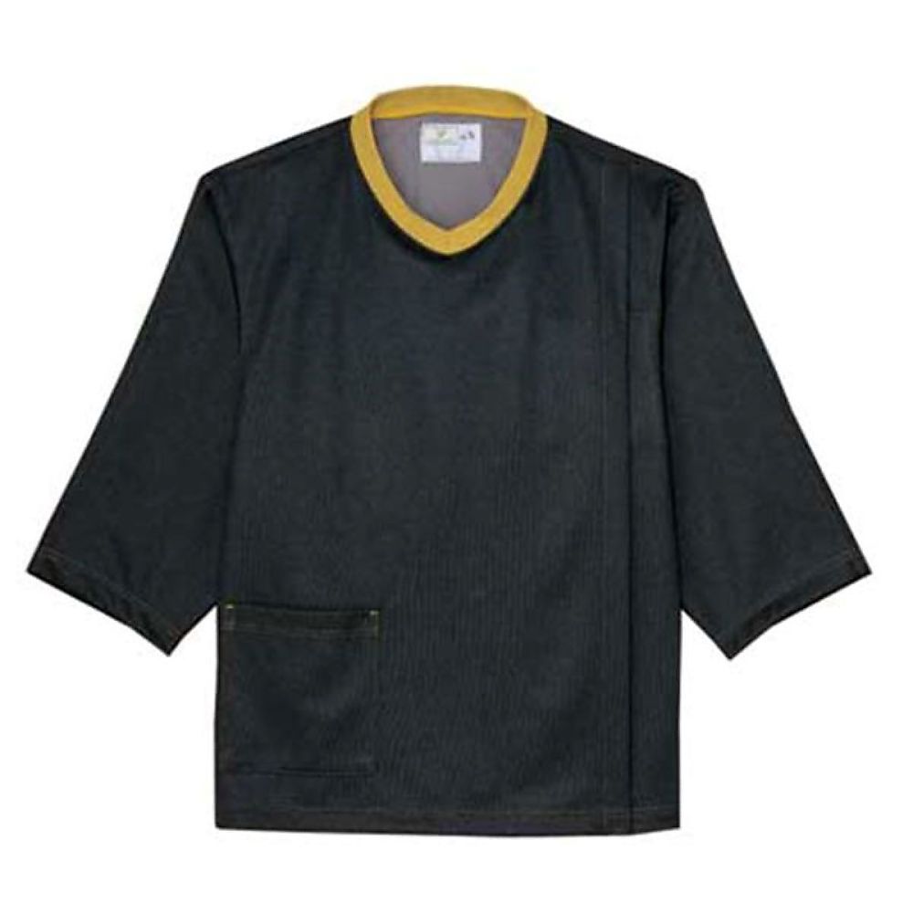 KIRAKU（トンボ） 前開き検診用シャツ ミッドグレー×クリーム S（身丈65cm） CV317-33 S 1枚（ご注文単位1枚）【直送品】