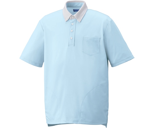 KAZEN ニットシャツ アクア 3L KZN238-1 1枚(ご注文単位1枚)【直送品】