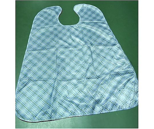 アズワン 食事用エプロン 格子柄 ブルー 100枚入  1箱（ご注文単位1箱）【直送品】
