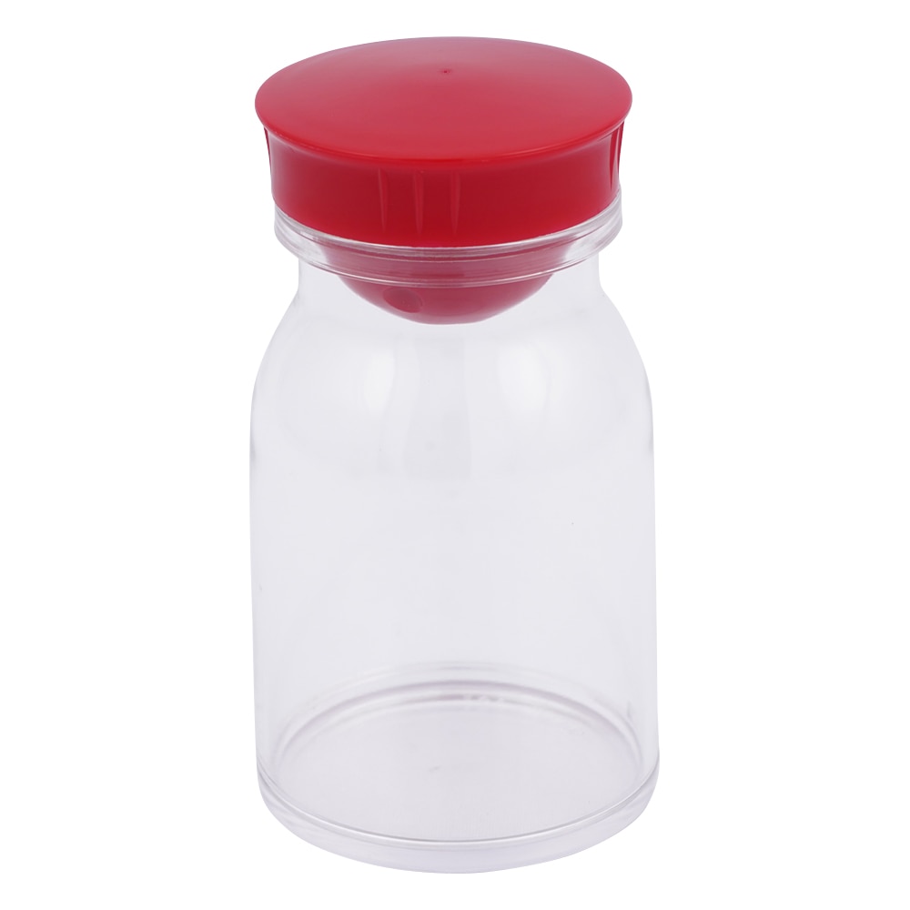 アズワン 散薬瓶 150mL 透明 キャップ赤 1本 150mL（透明） 1本（ご注文単位1本）【直送品】
