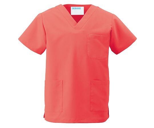 KAZEN スクラブ（男女兼用） バーミリオン L 133-74 L 1枚（ご注文単位1枚）【直送品】