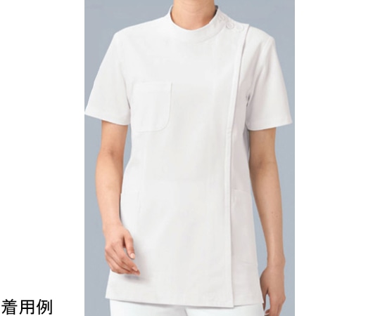 KAZEN レディス医務衣 半袖 白 LL 263-10 LL 1枚（ご注文単位1枚）【直送品】