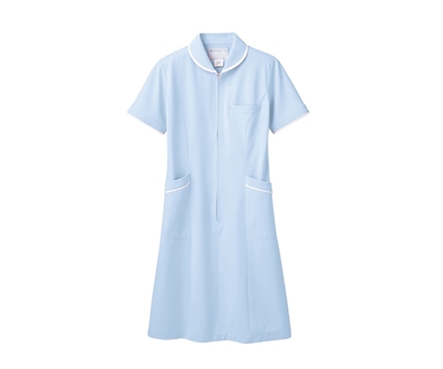 住商モンブラン ナースワンピース 半袖 サックス/白 73-1556 M 1枚（ご注文単位1枚）【直送品】
