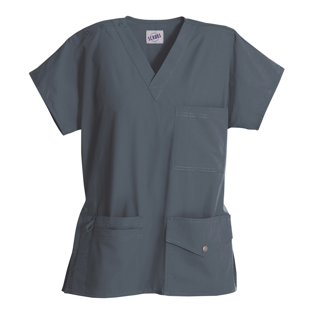ディーフェイズ スクラブ 6ポケット（男女兼用） ピューター M Z1J15 1枚（ご注文単位1枚）【直送品】