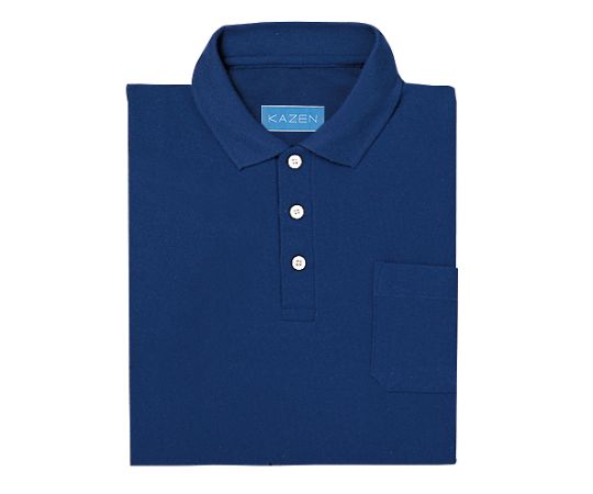 KAZEN ポロシャツ半袖 ネイビー 3L 237-28 3L 1枚（ご注文単位1枚）【直送品】