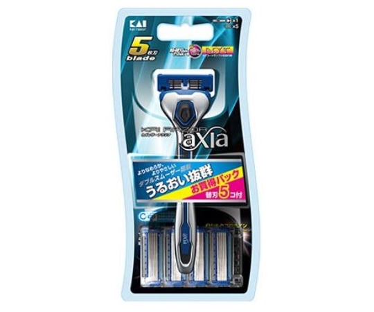 貝印カミソリ KAIRAZOR(カイレイザー)axia コンボパック(ホルダー1本+替刃5個) 1個(ご注文単位1個)【直送品】