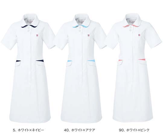 ルコックスポルティフ ワンピース 40 ホワイト×アクア 4L UQW0040 1枚（ご注文単位1枚）【直送品】